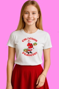 Tricou Mos Craciun Cu Iedera, din bumbac 100% Copii | Dama | Barbat