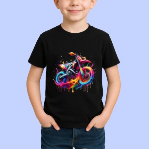 Tricou Motocicleta pop art graffiti fundal alb Copii | Dama | Barbat, culoare negru - Img 4
