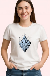 Tricou Munte Geometric Alb Negru, Copii | Dama | Barbat - Img 3