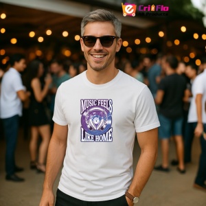 Tricou Music Feels Like Home Boxe Violet, Copii | Dama | Barbat - Img 4