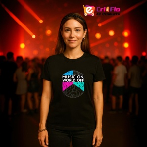 Tricou Music On World Off Harta Glob Muzical, Copii | Dama | Barbat, culoare negru - Img 10