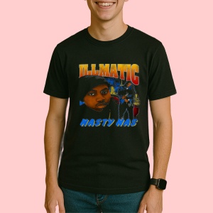 Tricou Nas - Illmatic Orange, muzica Hip-Hop / Southern Rap, Dama | Barbat | Copii, Culoare Negru