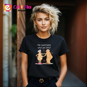Tricou Ne Sustinem Unul Pe Altul, Model Pensionari Txt, din bumbac 100%, tricou negru, Dama | Barbat - Img 6
