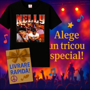 Tricou Nelly - Retro Style, muzica Hip-Hop / Trap, Dama | Barbat | Copii, Culoare Negru - Img 11
