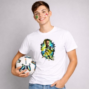 Tricou Neymar Brazil World Cup Fifa 2026, din bumbac 100%, tricou alb, Copii | Dama | Barbat