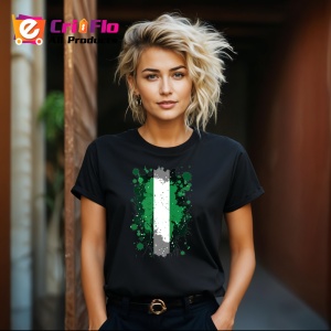 Tricou Nigeria Steag Splash Art, Copii | Dama | Barbat, culoare negru