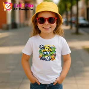Tricou No Days Off Minge Fotbal Design Sportiv V1, din bumbac 100% , tricou alb pentru Copii | Dama | Barbat - Img 5