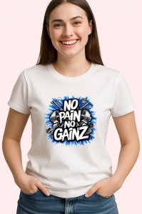 Tricou No Pain No Gainz Albastru Intunecat, Copii | Dama | Barbat - Img 4