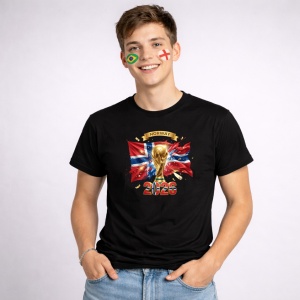 Tricou Norway World Cup 2026 Fifa V2, din bumbac 100%, tricou negru, Copii | Dama | Barbat - Img 2