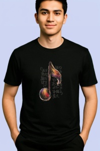 Tricou Nota Muzicala Stil Japonez, Copii | Dama | Barbat, culoare negru - Img 2