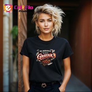 Tricou Nu Deranja Ma Fac La Gratar Amuzant V2, din bumbac 100%, tricou negru Dama | Barbat - Img 4