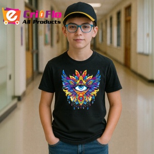 Tricou Ochi mandala aripi inger explozie lumina, Copii | Dama | Barbat , tricou negru - Img 6
