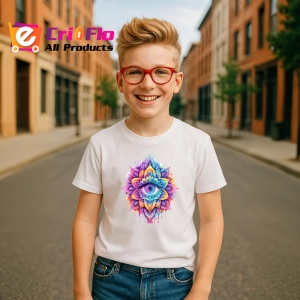 Tricou ochi mandala aura roz violet, Copii | Dama | Barbat - Img 7