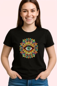 Tricou Ochi mandala cerc magic al unitatii, Copii | Dama | Barbat , tricou negru - Img 3