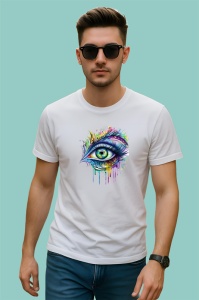 Tricou ochi mandala curcubeu stil pana, Copii | Dama | Barbat - Img 2
