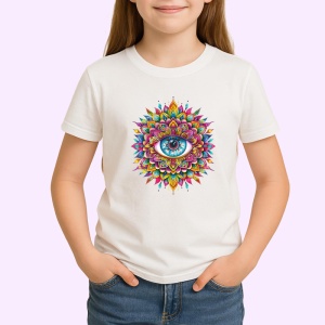 Tricou ochi mandala detalii fuziune paun, Copii | Dama | Barbat - Img 3