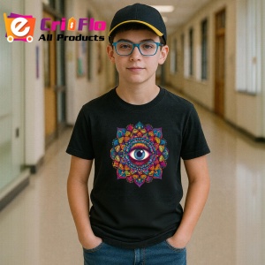Tricou Ochi mandala echilibru floare chakra, Copii | Dama | Barbat , tricou negru - Img 5