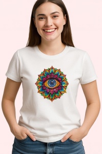 Tricou ochi mandala geometrie stelara stropi albastre, Copii | Dama | Barbat