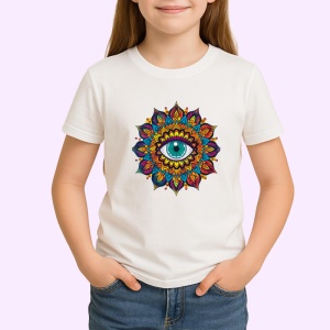 Tricou ochi mandala inflorire concentrica in foc, Copii | Dama | Barbat - Img 3