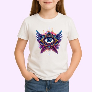 Tricou ochi mandala simetrie aripi ton intunecat, Copii | Dama | Barbat