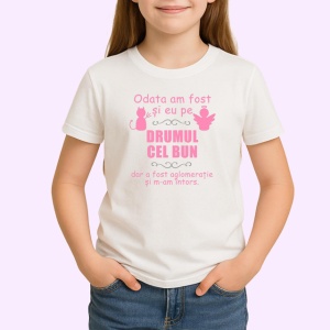 Tricou Odata Am Fost Drumul Cel Bun Dar A Fost Aglomerat, din bumbac 100% , tricou alb pentru Copii | Dama | Barbat - Img 2