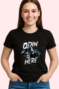 Tricou Odin Is Here Zeu Nordic Haltere, Copii | Dama | Barbat, culoare negru - Img 4