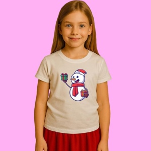 Tricou Om De Zapada Cu Caciula Rosie Si Fular Rosu, din bumbac 100%, tricou alb, Copii | Dama | Barbat