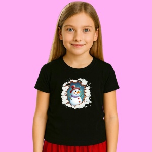 Tricou Om De Zapada Cu Palarie Mov Si Fundal Alb Craciun, din bumbac 100% Copii | Dama | Barbat - Img 2