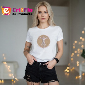 Tricou Omul Vitruvian Stil Geometric, Copii | Dama | Barbat - Img 10