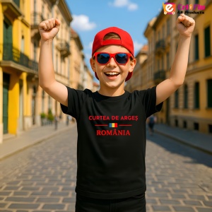 Tricou ORAS CURTEA DE ARGES Negru |Colectia Tricouri Romania - Img 3