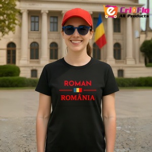 Tricou ORAS ROMAN Negru |Colectia Tricouri Romania - Img 8