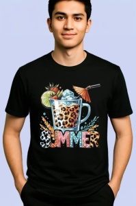 Tricou Pahar cu leopard print text summer bautura tropicala cu gheata Copii | Dama | Barbat Barbat - Img 5
