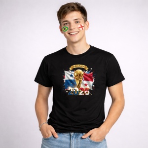 Tricou Panama World Cup 2026 Fifa V2, din bumbac 100%, tricou negru, Copii | Dama | Barbat - Img 3