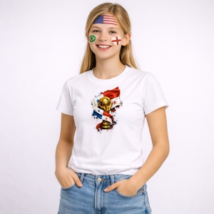 Tricou Panama World Cup Fifa 2026, din bumbac 100%, tricou alb, Copii | Dama | Barbat - Img 3