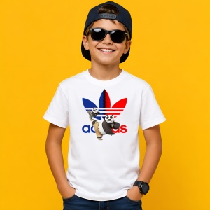 Tricou Panda Po Albastru Rosu Logo Karate Kid Urban Fashion, din bumbac 100% Copii | Dama | Barbat - Img 2