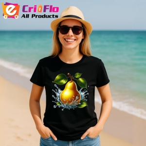 Tricou Para aurie si stropi limpezi, Fructe, Copii | Dama, culoare negru - Img 11