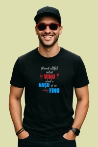 Tricou Parca Altfel Intra Vinul Cand E Nasu Si Cu Finu V2, din bumbac 100%, tricou negru Barbat - Img 2