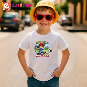Tricou Passing Sometimes Copil Fotbalist Minge V1, din bumbac 100% , tricou alb pentru Copii | Dama | Barbat - Img 4