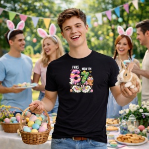 Tricou Paste 67 Easter Bunny Bruh Pastel Oua Cos, din bumbac 100%, tricou negru, Copii | Dama | Barbat - Img 7
