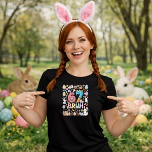 Tricou Paste 67 Easter Doodle Rabbit Pastel Design, din bumbac 100%, tricou negru, Copii | Dama | Barbat - Img 9