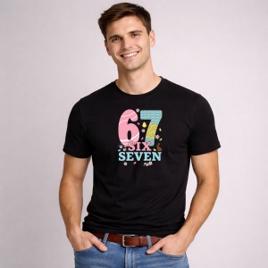 Tricou Paste 67 Pastel Six Seven Text Easter Cute, din bumbac 100%, tricou negru, Copii | Dama | Barbat