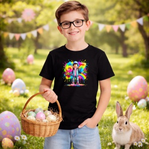 Tricou Paste 67 Roblox Boy Graffiti Colorful Easter, din bumbac 100%, tricou negru, Copii | Dama | Barbat - Img 5