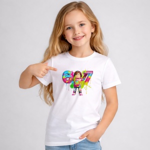 Tricou Paste 67 Roblox Girl Neon Splash Outfit Aesthetic, din bumbac 100%, tricou alb, Copii | Dama | Barbat - Img 3