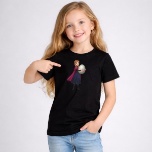 Tricou Paste Anna Frozen Paste Ou Colorat Regal, din bumbac 100%, tricou negru, Copii | Dama | Barbat - Img 2