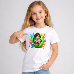 Tricou Paste Ben 10 Paste Ou Spart Colorat Stil Graffiti, din bumbac 100%, tricou alb, Copii | Dama | Barbat - Img 2