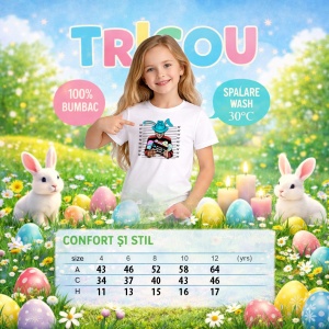 Tricou Paste Bunny Horror Mugshot Hat Funny Easter Parody, din bumbac 100%, tricou alb, Copii | Dama | Barbat - Img 4