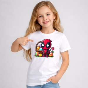 Tricou Paste Deadpool Paste Oua Colorate Cos, din bumbac 100%, tricou alb, Copii | Dama | Barbat - Img 2