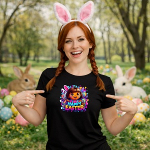 Tricou Paste Dora Explorer Paste Happy Easter Colorat Oua, din bumbac 100%, tricou negru, Copii | Dama | Barbat - Img 9