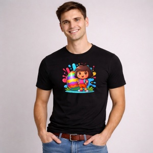 Tricou Paste Dora Explorer Paste Ou Mare Colorat, din bumbac 100%, tricou negru, Copii | Dama | Barbat - Img 3