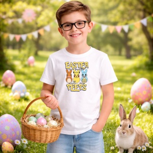 Tricou Paste Easter With My Peeps Iepurasi Colorati, din bumbac 100%, tricou alb, Copii | Dama | Barbat - Img 5
